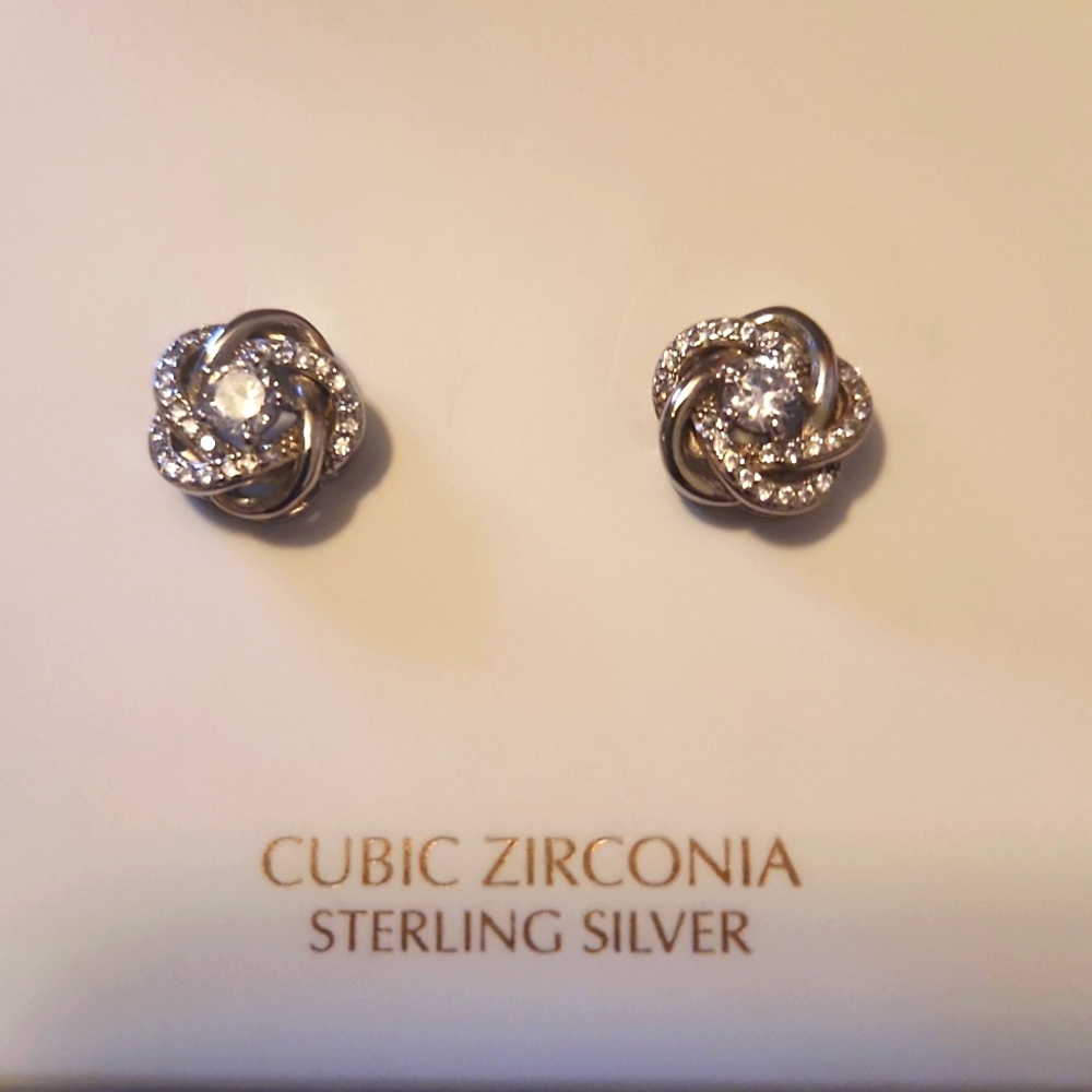 Gianni Bernini CZ/SS Earrings  NWT